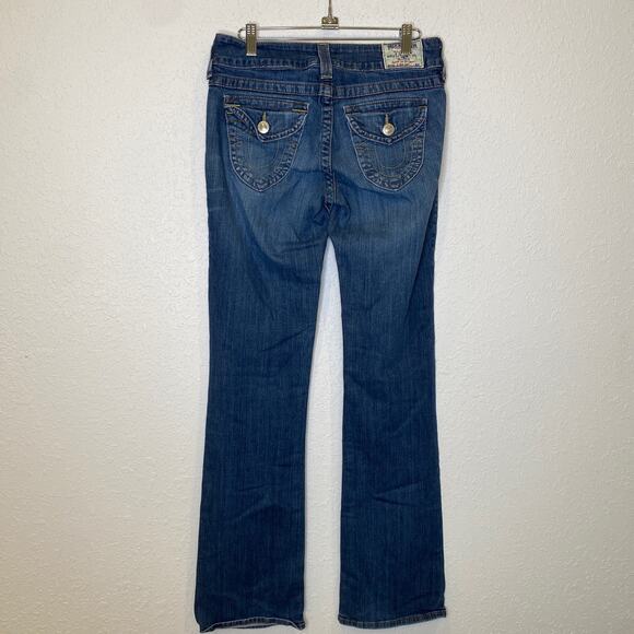 True Religion Hi-Rise Bootcut Medium Wash Blue Jeans EUC Sz 28 Cotton - Picture 7 of 15